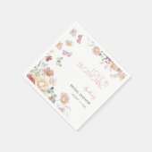 Moderne Liebe Erblüht Rosa Brautparty Serviette (Ecke)