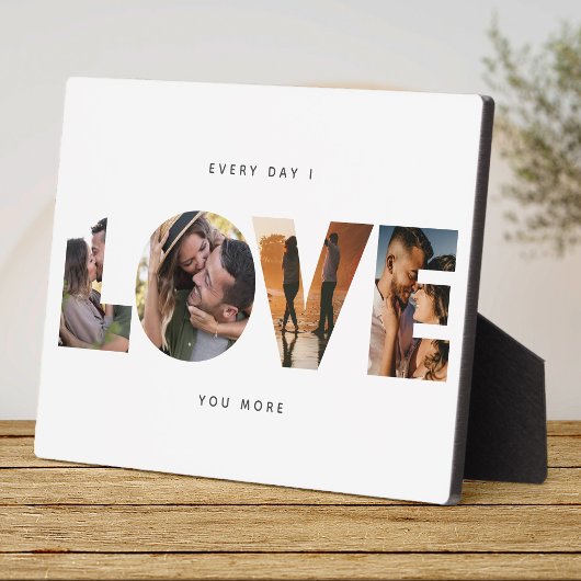 Moderne LIEBE Foto Collage Cutout Valentinstag Fotoplatte