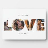 Moderne LIEBE Foto Collage Cutout Valentinstag Fotoplatte (Vorderseite)