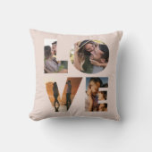 Moderne LIEBE Foto Collage Cutout Valentinstag Kissen (Vorderseite)