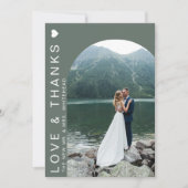 Moderne Liebe Foto Collage Sage Dankeskarte (Vorderseite)