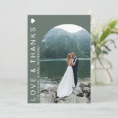 Moderne Liebe Foto Collage Sage Dankeskarte (Stehend Vorderseite)