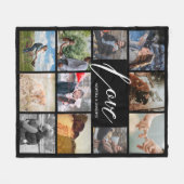 Moderne Liebe Foto Collage Valentine Fleecedecke (Vorderseite (Horizontal))