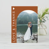 Moderne Liebe Foto Dankeskarte (Stehend Vorderseite)