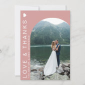 Moderne Liebe FotoCollage Rosa Rosa Dankeskarte (Vorderseite)