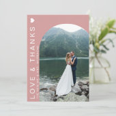 Moderne Liebe FotoCollage Rosa Rosa Dankeskarte (Stehend Vorderseite)