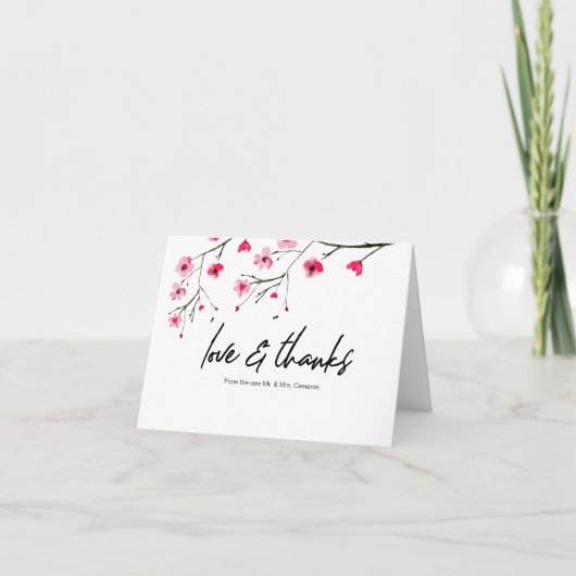 Moderne Liebe für das Heiligtum Cherry Blossom und Dankeskarte (Vorderseite)