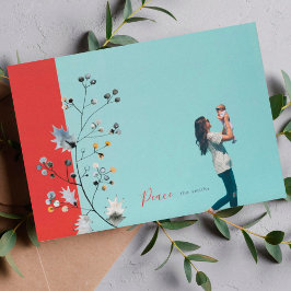 Moderne Liebe für Frieden oder Freude am Weihnacht Feiertagskarte