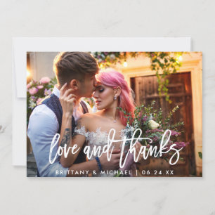 Moderne Liebe für Pinsel dank Foto Hochzeit Dankeskarte