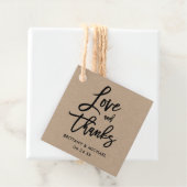 Moderne Liebe für Pinselschrift und dank Kraft Wed Geschenkanhänger (Beispiel)