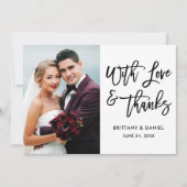 Moderne Liebe für Pinselskripte und Dank für Hochz Dankeskarte (Vorderseite)