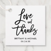 Moderne Liebe für Pinselskripte und Dank Hochzeit Geschenkanhänger (Vorderseite)