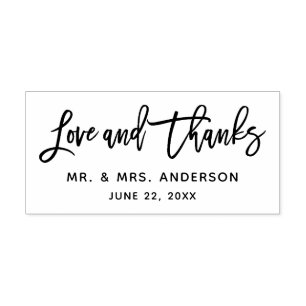Moderne Liebe für Pinselskripte und Dank Hochzeit Permastempel