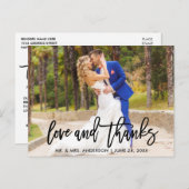 Moderne Liebe für Pinselskripte und Dank Hochzeit Postkarte (Vorne/Hinten)