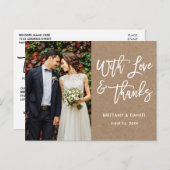 Moderne Liebe für Pinselskripte und dank Wedding K Postkarte (Vorne/Hinten)