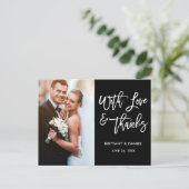 Moderne Liebe für Pinselskripte und Danke Wedding Postkarte (Stehend Vorderseite)
