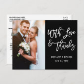 Moderne Liebe für Pinselskripte und Danke Wedding Postkarte (Vorne/Hinten)