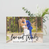 Moderne Liebe für Pinselskripte und Dankeschön-Fot Dankeskarte (Stehend Vorderseite)