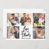 Moderne Liebe für Pinselstriche dank 5 Foto Hochze Dankeskarte (Vorne/Hinten)
