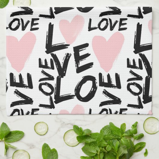 Moderne Liebe Geschirrtuch (Gefaltet)