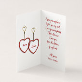 Moderne Liebe Gold Red & White Heart Valentinstag (Innenseite)