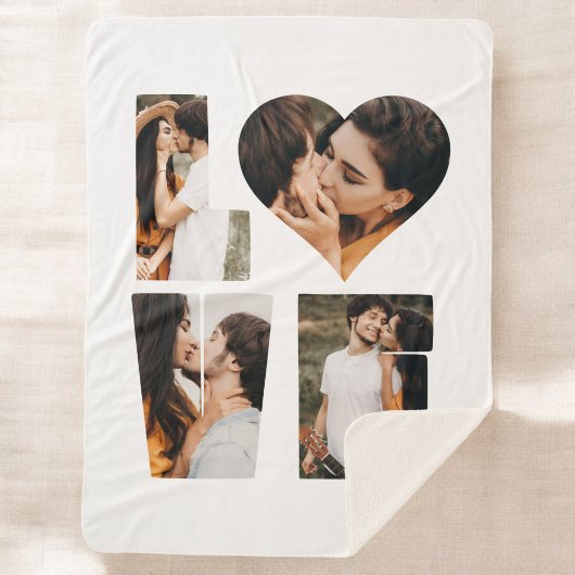 Moderne LIEBE Herz Foto Instagram Valentinstag Sherpadecke