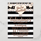 Moderne Liebe Herz Valentinstag Party Folieneinladung (Vorderseite)