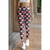 Moderne Liebe Herzmuster Capri Leggings