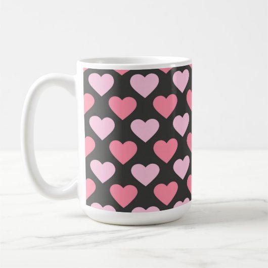 Moderne Liebe Herzmuster Kaffeetasse (Links)