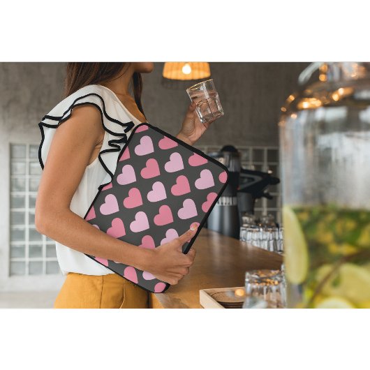 Moderne Liebe Herzmuster Laptopschutzhülle