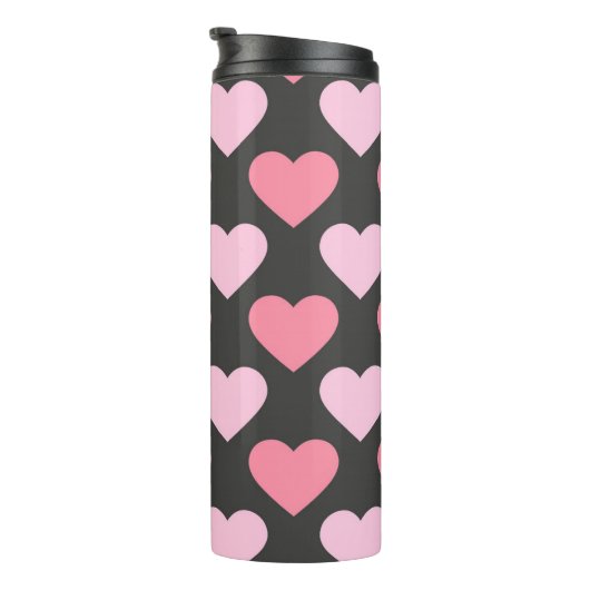 Moderne Liebe Herzmuster Thermosbecher (Nach rechts gedreht)