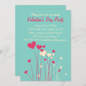 Moderne Liebe Herzstück Blume Valentines Party Einladung (Vorne/Hinten)