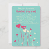 Moderne Liebe Herzstück Blume Valentines Party Einladung (Vorderseite)