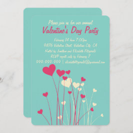 Moderne Liebe Herzstück Blume Valentines Party Einladung