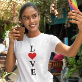 Moderne LIEBE Herzstück Motif Elegant Stilvoll T-Shirt