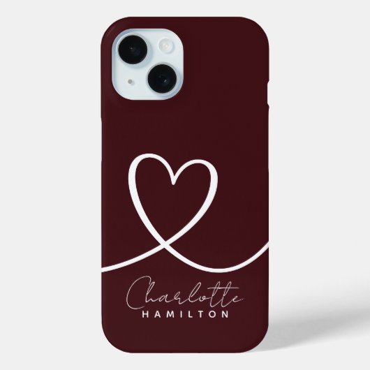 Moderne Liebe Herzstück Personalisierte Zahnspange Case-Mate iPhone Hülle (Rückseite)