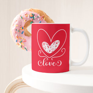 Moderne Liebe Herzt Niedliches Glückwunsch Valenti Kaffeetasse