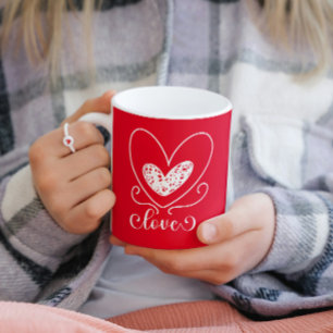 Moderne Liebe Herzt Niedliches Glückwunsch Valenti Kaffeetasse