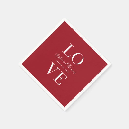 Moderne Liebe Hochzeit nach Maß Serviette (Ecke)