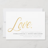 Moderne Liebe Hochzeitseinladung Einladung (Vorderseite)