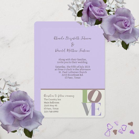 Moderne LIEBE Hochzeitseinladung Einladung