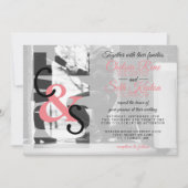 Moderne Liebe Hochzeitseinladung - Korallen Einladung (Vorderseite)