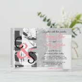 Moderne Liebe Hochzeitseinladung - Korallen Einladung (Stehend Vorderseite)