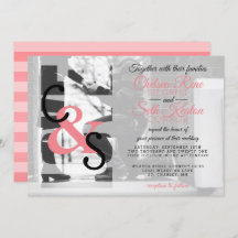 Moderne Liebe Hochzeitseinladung - Korallen