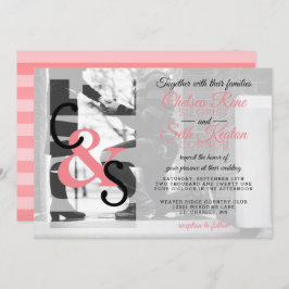 Moderne Liebe Hochzeitseinladung - Korallen Einladung