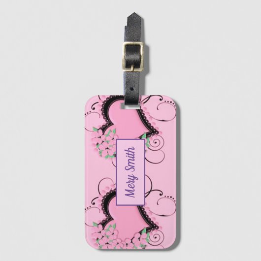 Moderne Liebe Ihr Name Gepäckanhänger (Vorderseite Vertikal)