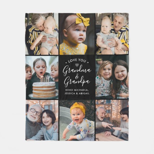 Moderne Liebe Ihr Oma & Opa/andere 8-Foto Fl. Fleecedecke (Vorderseite)
