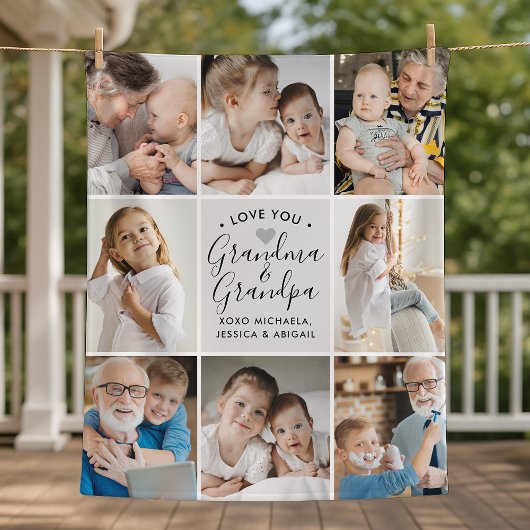 Moderne Liebe Ihr Oma & Opa/andere 8-Foto Fleecedecke