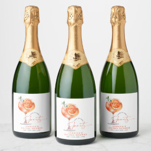 Moderne Liebe im ersten Spritz-Brautparty Schaumweinetikett