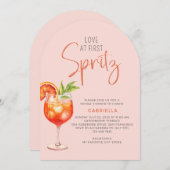 Moderne Liebe im ersten Spritz-Rosa-Brautparty Einladung (Vorne/Hinten)